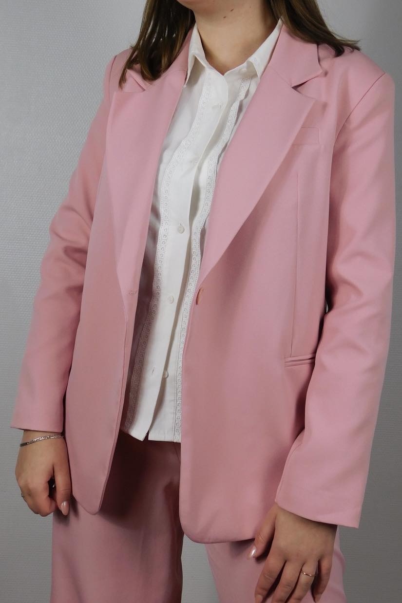 VESTE BLAZER - ROSE POUDRÉ