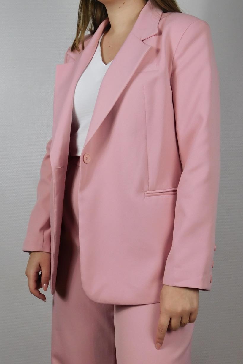 VESTE BLAZER - ROSE POUDRÉ