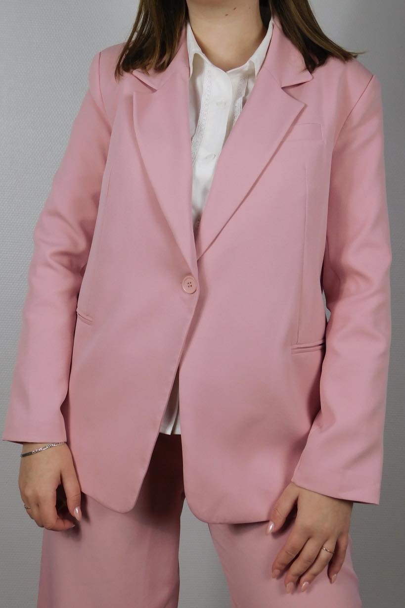 VESTE BLAZER - ROSE POUDRÉ