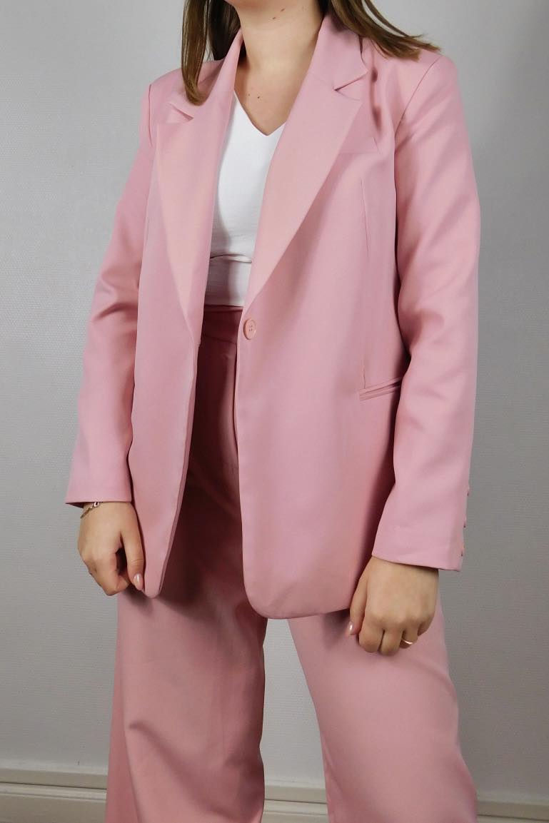 VESTE BLAZER - ROSE POUDRÉ