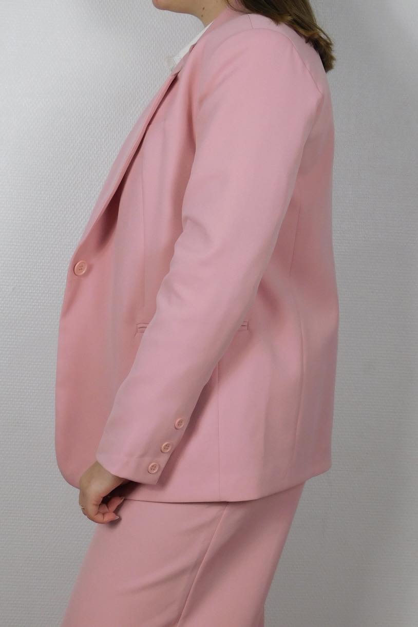 VESTE BLAZER - ROSE POUDRÉ