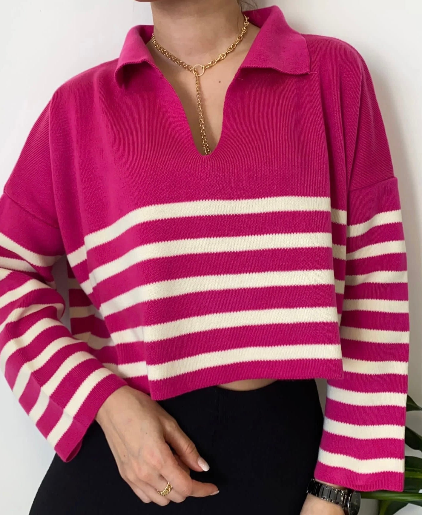 PULL MARINIERE FUSCHIA