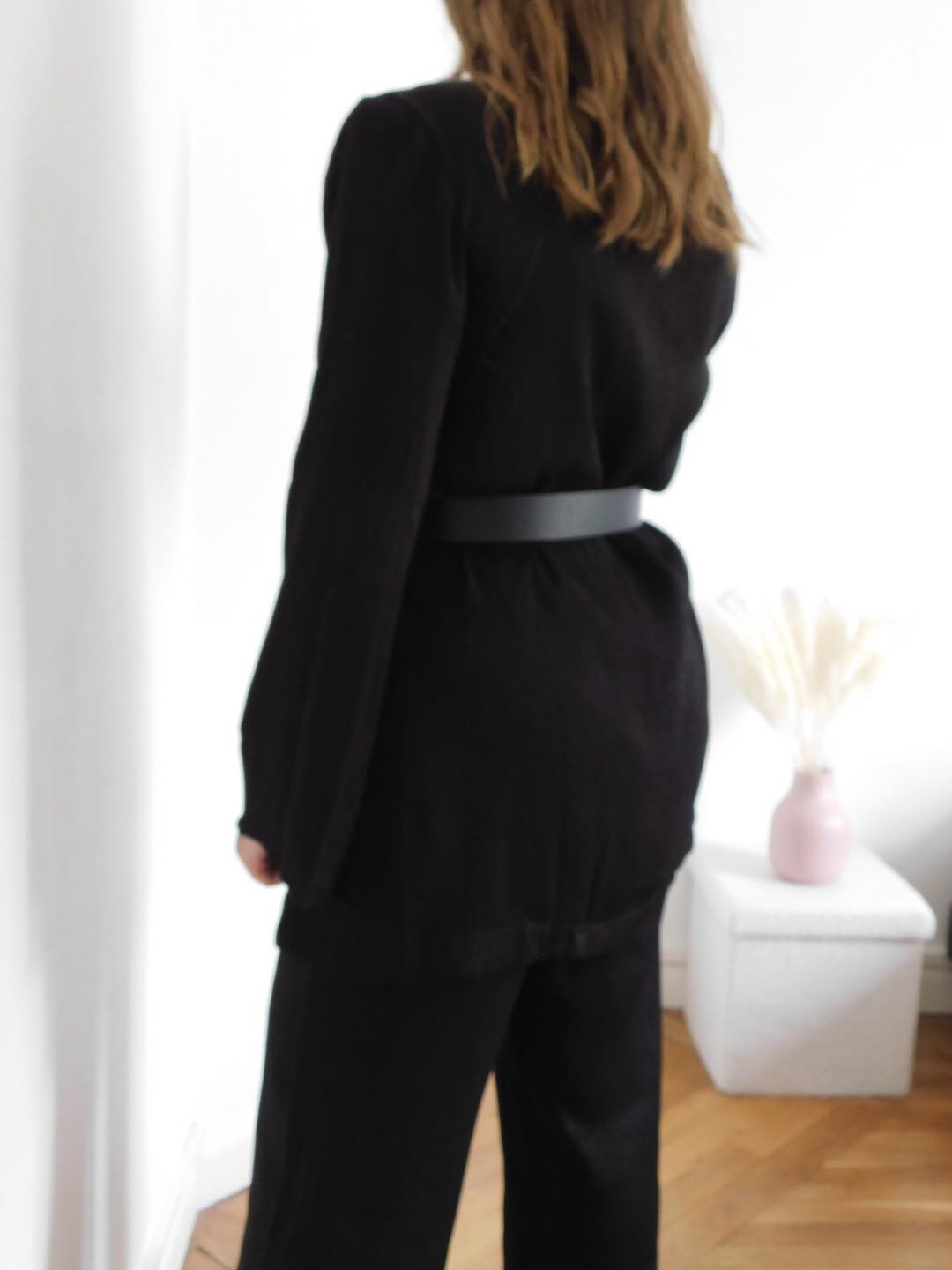 PANTALON PALAZZO D'ENSEMBLE - BRILLANT NOIR