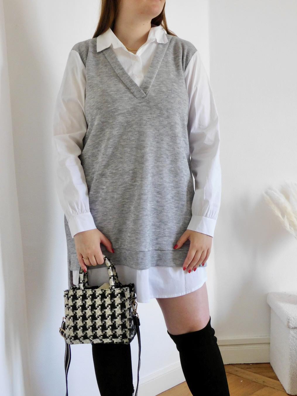 TUNIQUE / ROBE CHEMISE - GRIS