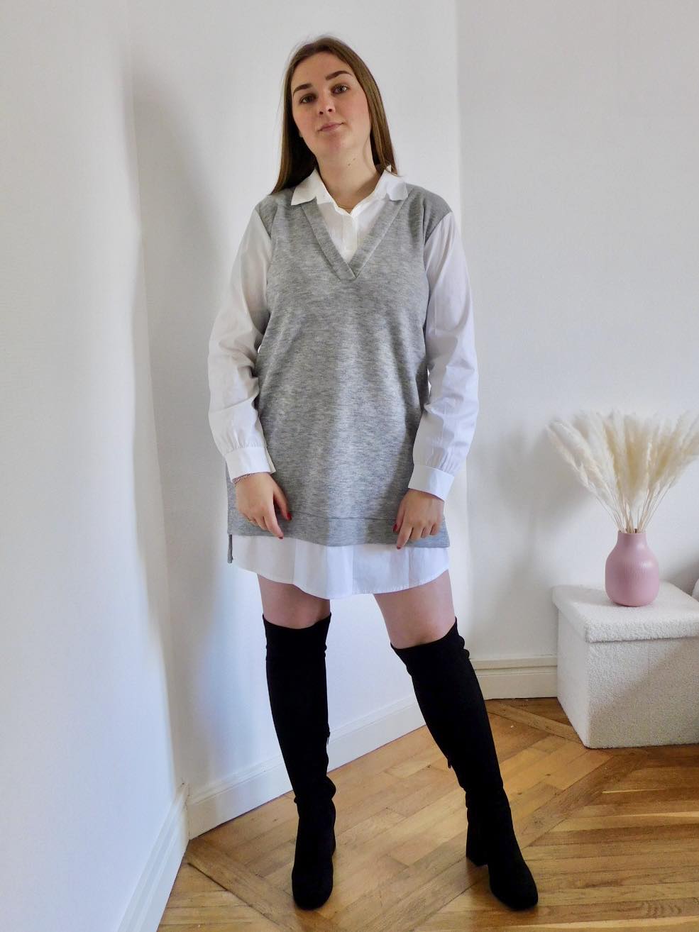 TUNIQUE / ROBE CHEMISE - GRIS