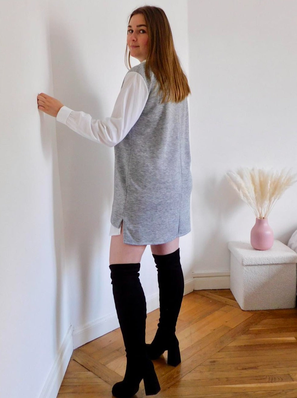 TUNIQUE / ROBE CHEMISE - GRIS