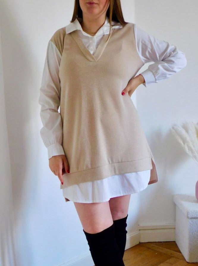 TUNIQUE / ROBE CHEMISE - BEIGE