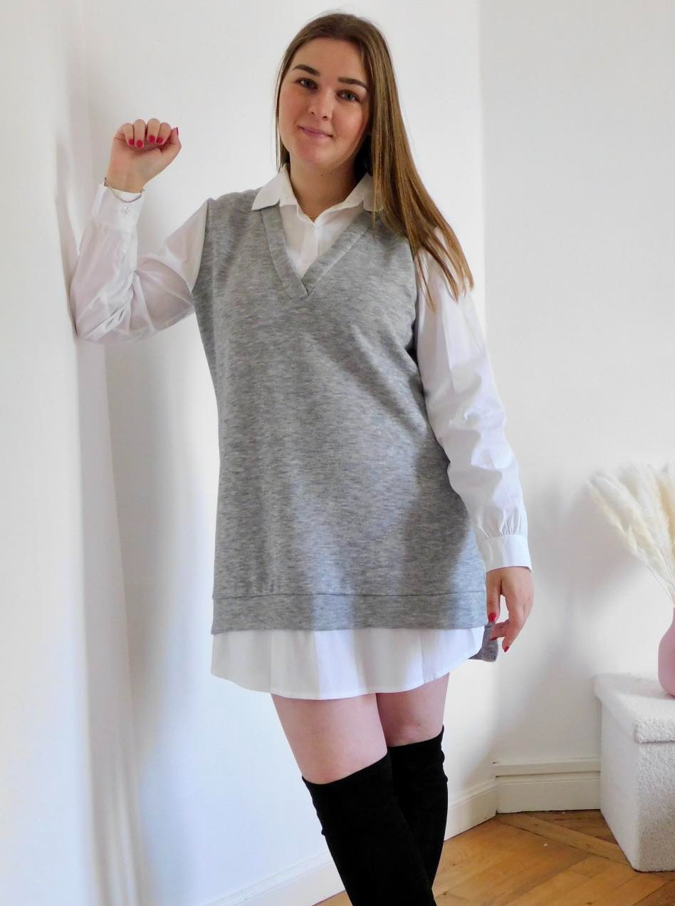 TUNIQUE / ROBE CHEMISE - GRIS