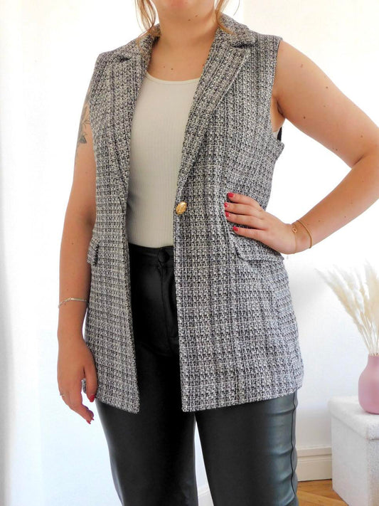 VESTE BLAZER SANS MANCHES