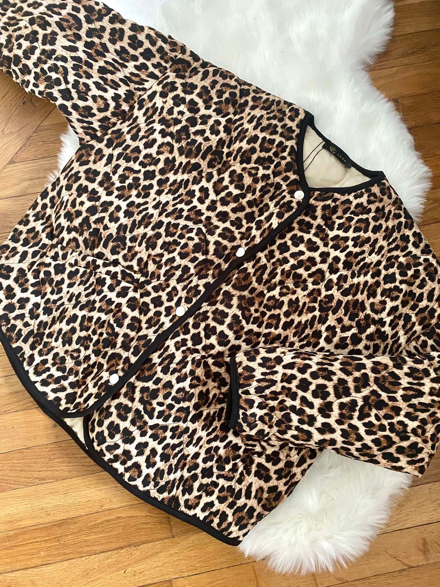 VESTE BOMBERS MATELASSÉE LEOPARD