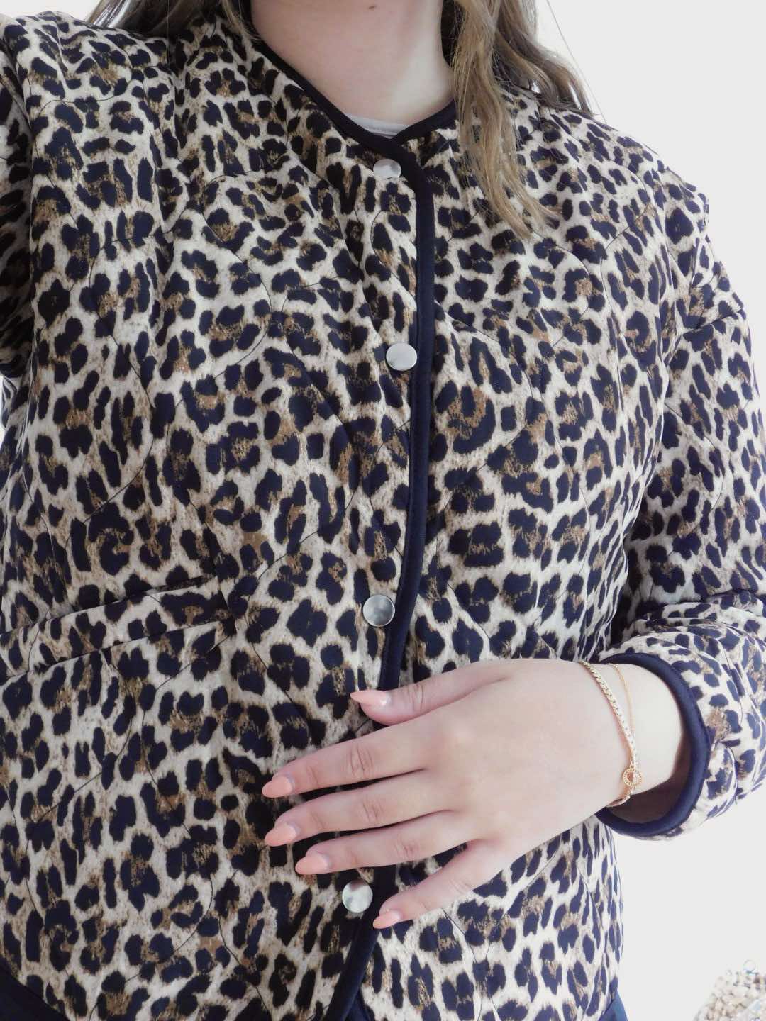 VESTE BOMBERS MATELASSÉE LEOPARD