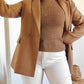 PULL COL ROULE SANS MANCHES - MARRON