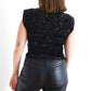 TOP EN SEQUINS - NOIR