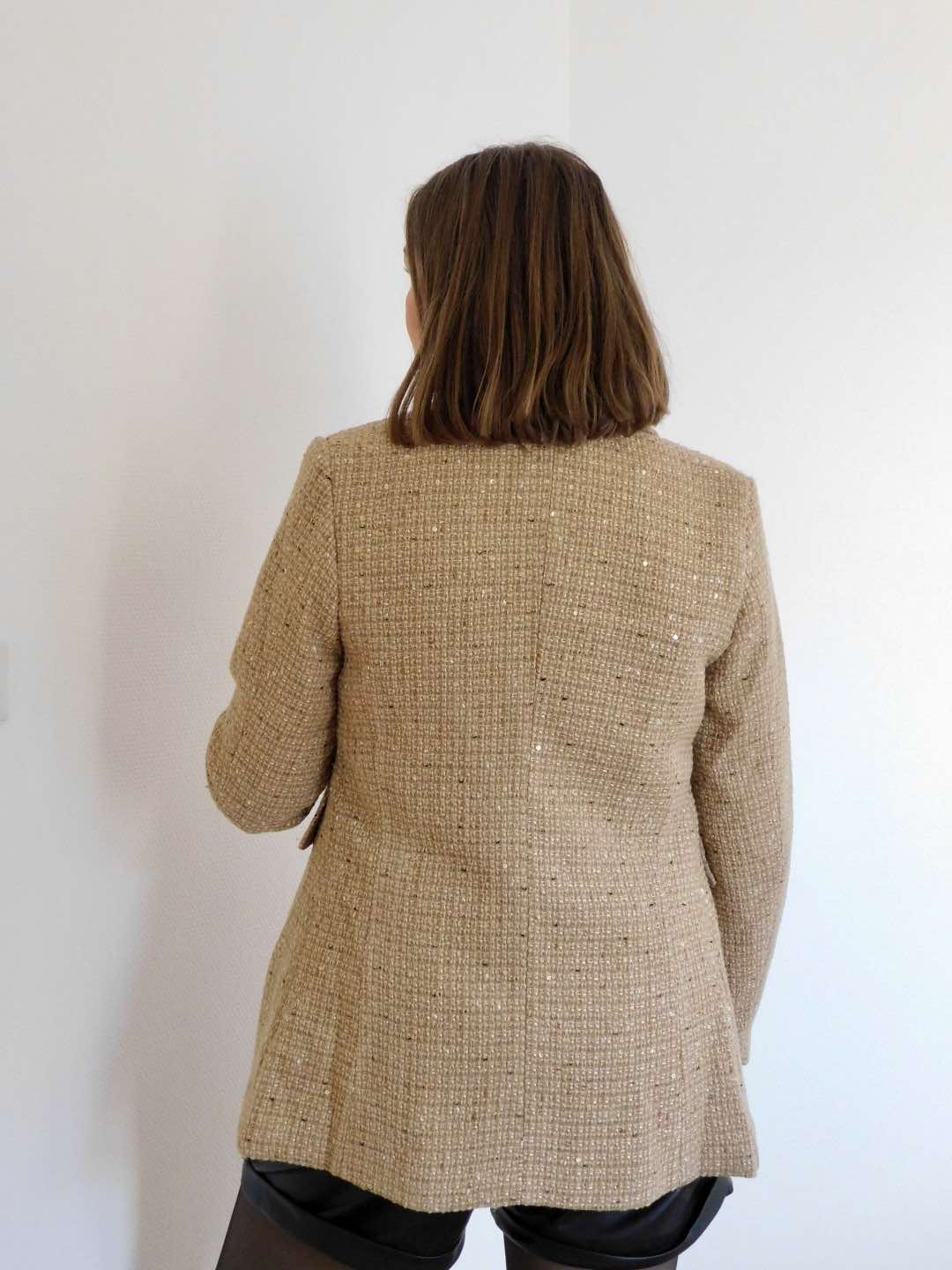 VESTE BLAZER EN TWEED - OR