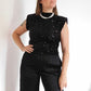 TOP EN SEQUINS - NOIR
