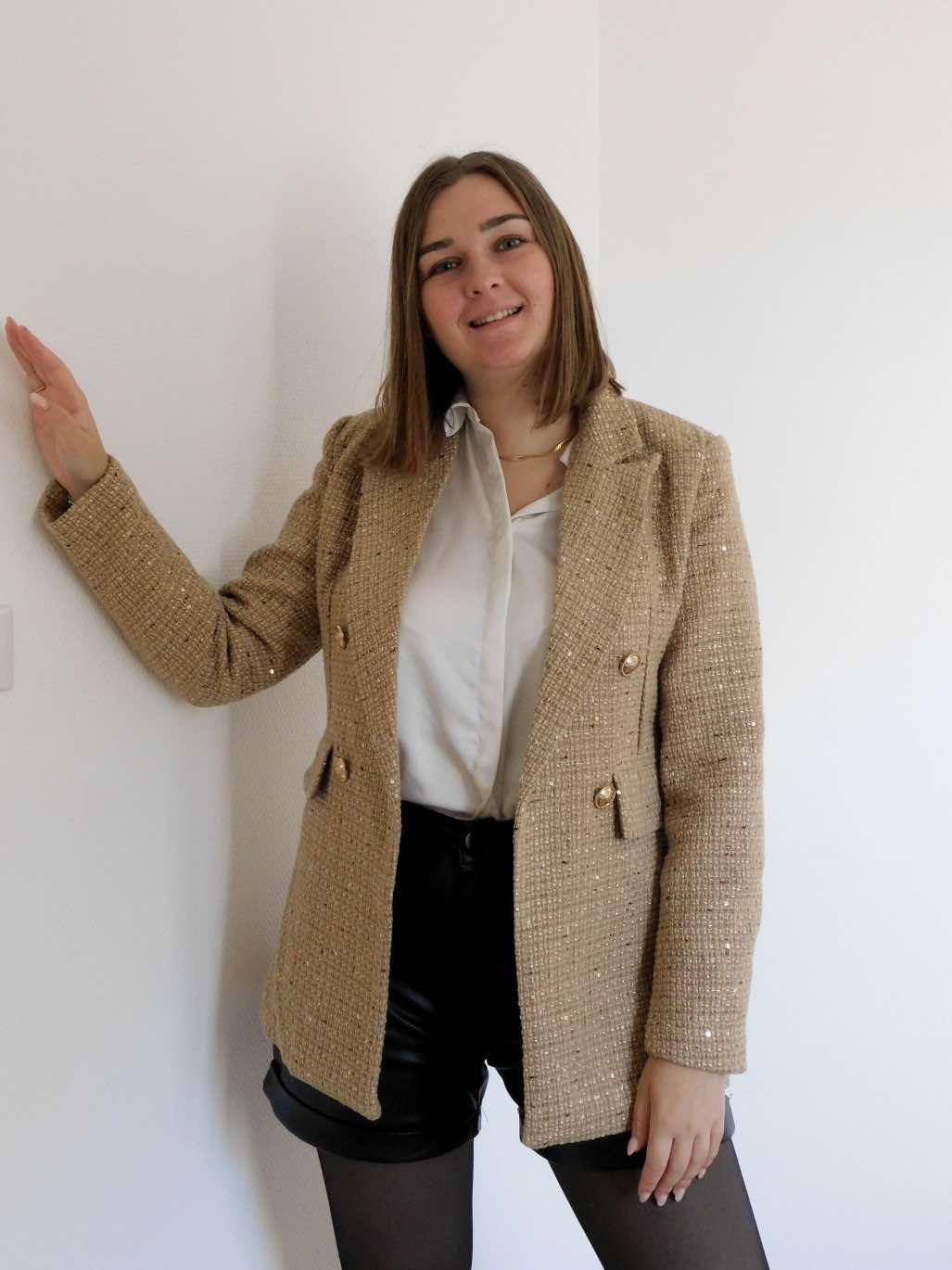 VESTE BLAZER EN TWEED - OR