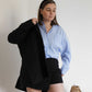 CHEMISE OVERSIZE RAYEE BLEU