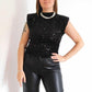 TOP EN SEQUINS - NOIR
