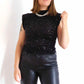 TOP EN SEQUINS - NOIR