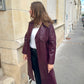 TRENCH EN SIMILI CUIR - BORDEAUX