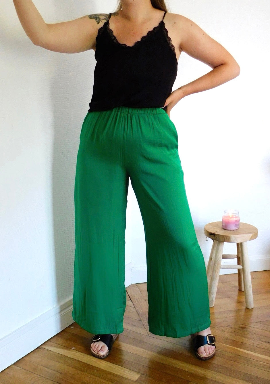 PANTALON FLUIDE - VERT