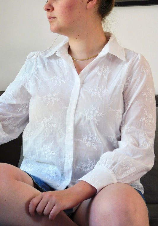 CHEMISE FLEURIE - BLANC